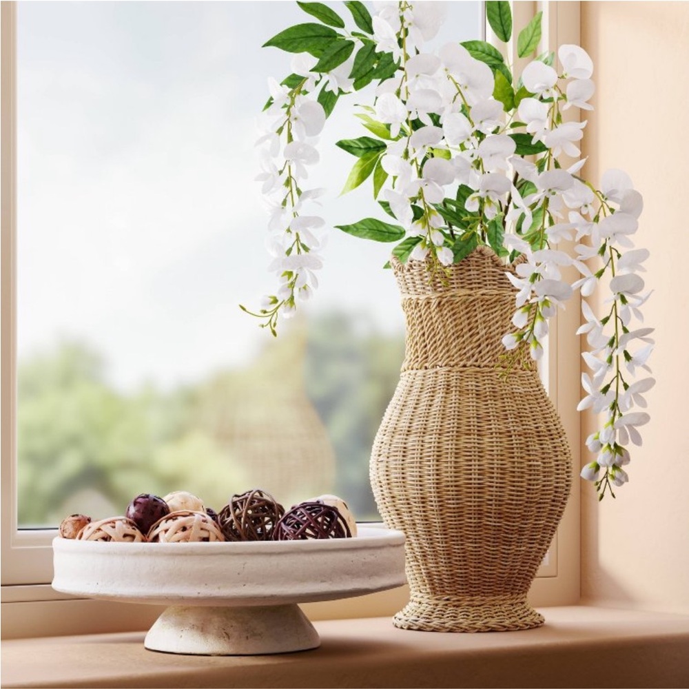 THRESHOLD NWT scallop edge woven vase -16” - Picture 2 of 6